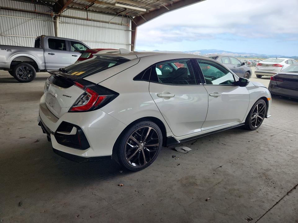 2021 Honda Civic VIN SHHFK7H40MU403261 COPART salvage auction — FRONT END, Ca - Salvage Certificate, sold $6,400 on 2026-07-02 (photo 3)