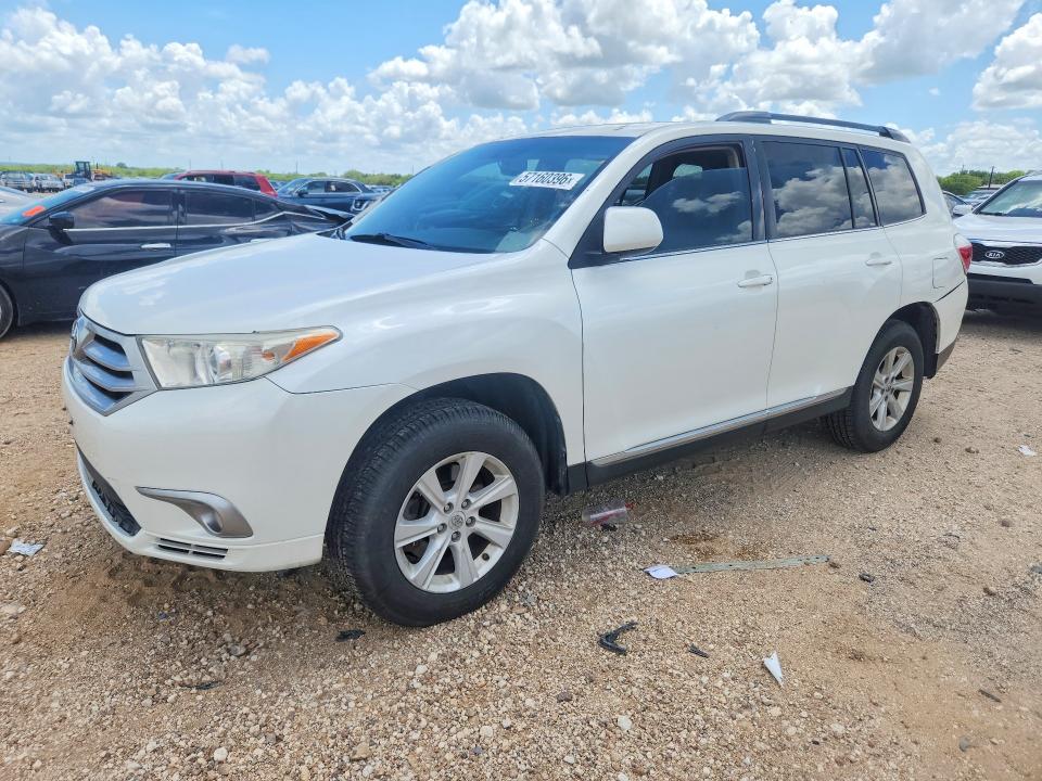 2012 Toyota Highlander VIN 5TDZK3EH2CS050529 COPART salvage auction — FRONT END, Tx - Certificate Of Title (P), sold $6,100 on 2026-07-30 (photo 1)
