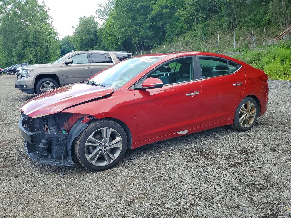 2017 Hyundai Elantra VIN KMHD84LF9HU283970 COPART salvage auction — FRONT END, Ny - Mv-907A Salvage Certificate, sold $1,350 on 2026-07-07 (photo 1)