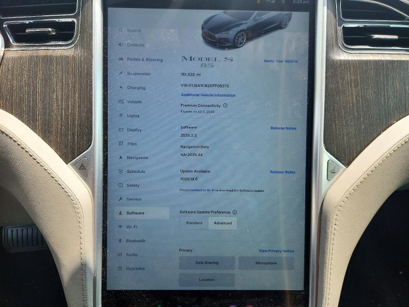 2013 Tesla Model s VIN 5YJSA1CN2DFP05375 COPART salvage auction — MINOR DENT/SCRATCHES, Mt - Certificate Of Title (P), sold $2,050 on 2026-07-23 (photo 9)