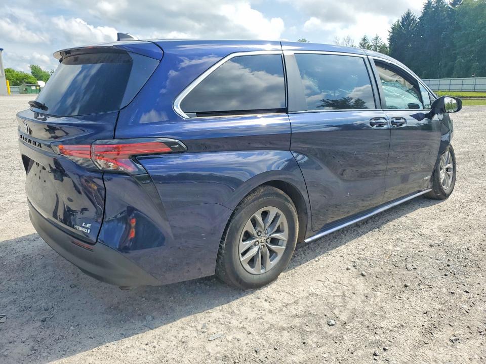 2021 Toyota Sienna VIN 5TDKSKFC4MS011912 COPART salvage auction — FRONT END, Ny - Mv-907A Salvage Certificate, sold $4,200 on 2026-07-20 (photo 3)