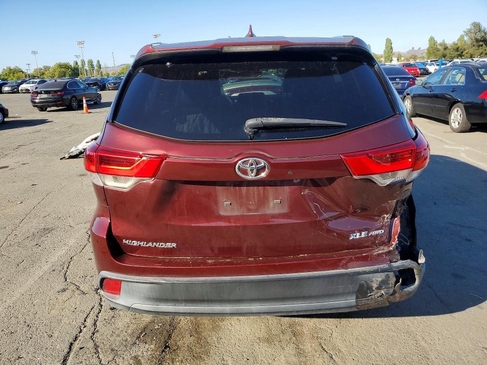 2019 Toyota VIN 5TDJZRFH0KS970149 COPART salvage auction — REAR END, Ca - Salvage Certificate, sold $8,200 on 2026-07-24 (photo 6)