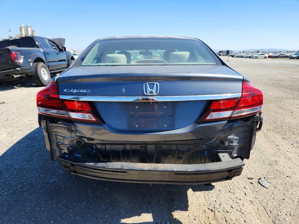 2013 Honda Civic VIN 19XFB2F56DE215379 COPART salvage auction — REAR END, Ca - Salvage Certificate, sold $2,950 on 2026-07-02 (photo 6)