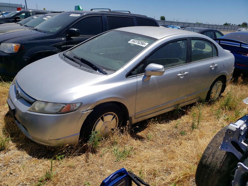 2006 Honda Civic hybrid VIN JHMFA362X6S028689 COPART salvage auction — FRONT END, Ca - Dis/Dlr/Exp Only Lien Papers, sold $250 on 2026-07-28 (photo 1)
