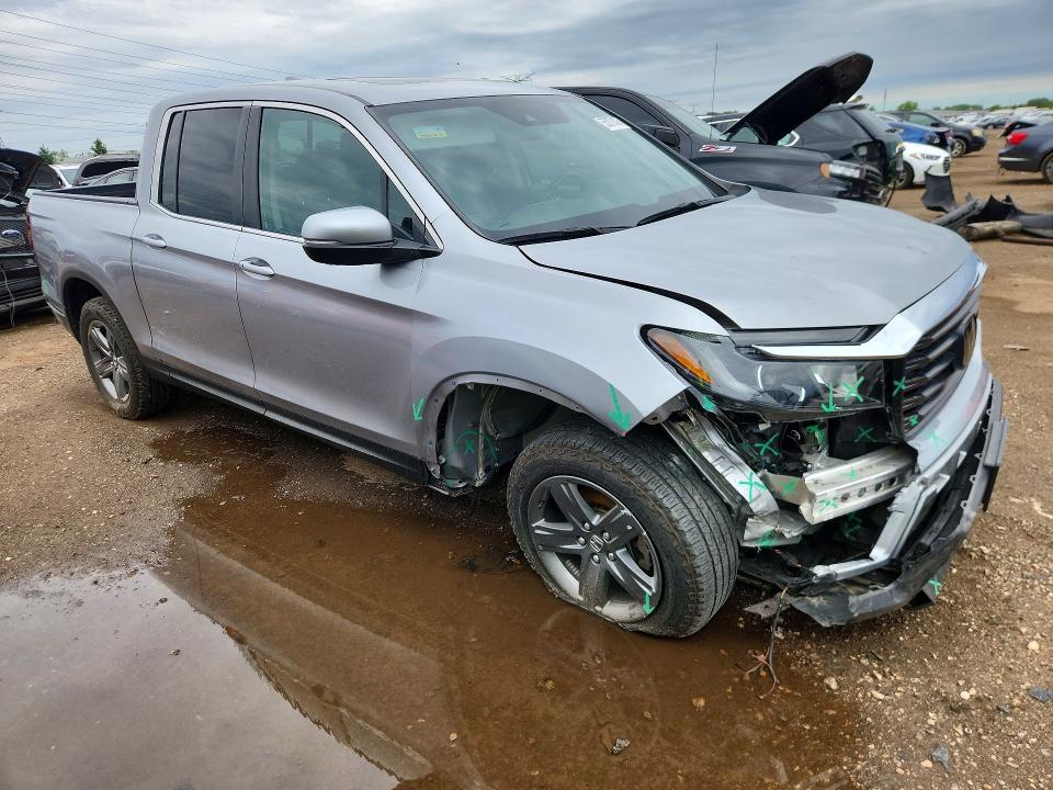 2023 Honda Ridgeline VIN 5FPYK3F53PB015466 COPART salvage auction — FRONT END, Il - Salvage Certificate, sold $12,100 on 2026-07-28 (photo 4)