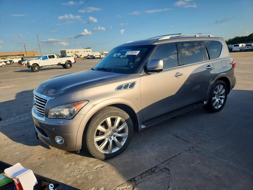 2014 Infiniti Qx80 VIN JN8AZ2NE6E9064965 COPART salvage auction — HAIL, Mt - Certificate Of Title, sold $2,000 on 2026-07-08 (photo 1)