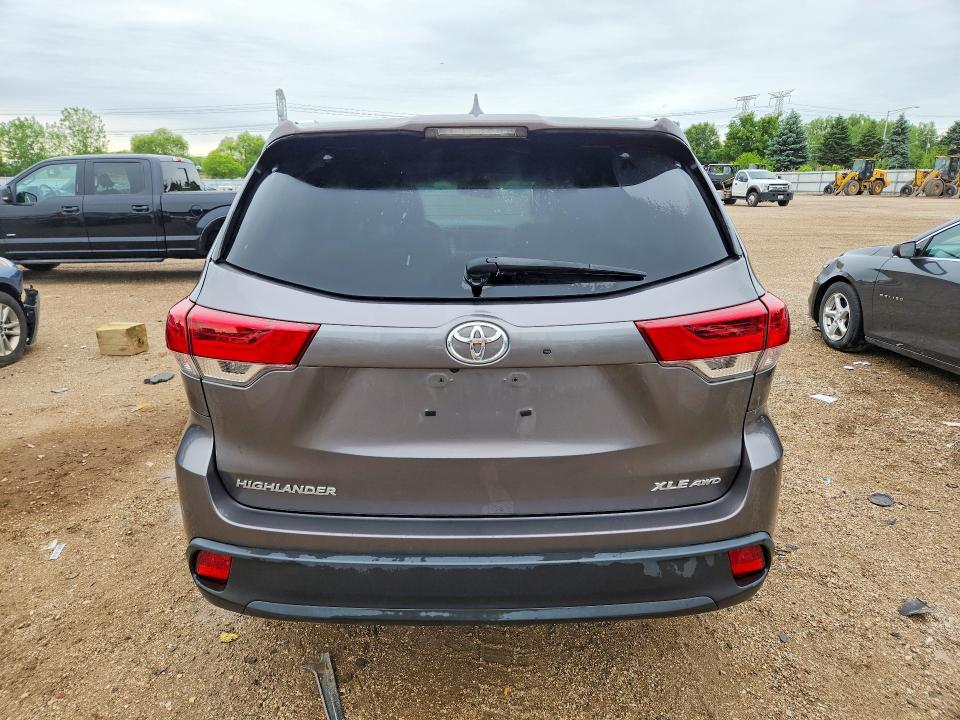 2019 Toyota Highlander VIN 5TDJZRFH4KS588691 COPART salvage auction — FRONT END, Il - Salvage Certificate, sold $300 on 2026-07-28 (photo 6)