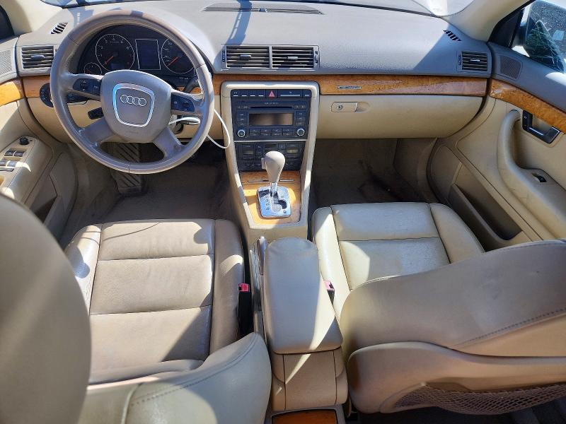 2007 Audi A4 VIN WAUKF78E57A231624 COPART salvage auction — FRONT END, Or - Salvage Title Certificate, sold $150 on 2026-07-27 (photo 8)