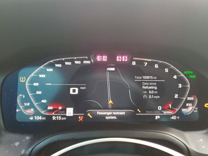 2021 BMW M4 VIN WBA13AR01MCG47287 COPART salvage auction — FRONT END, Wv - Salvage Certificate, sold $21,500 on 2026-08-19 (photo 9)