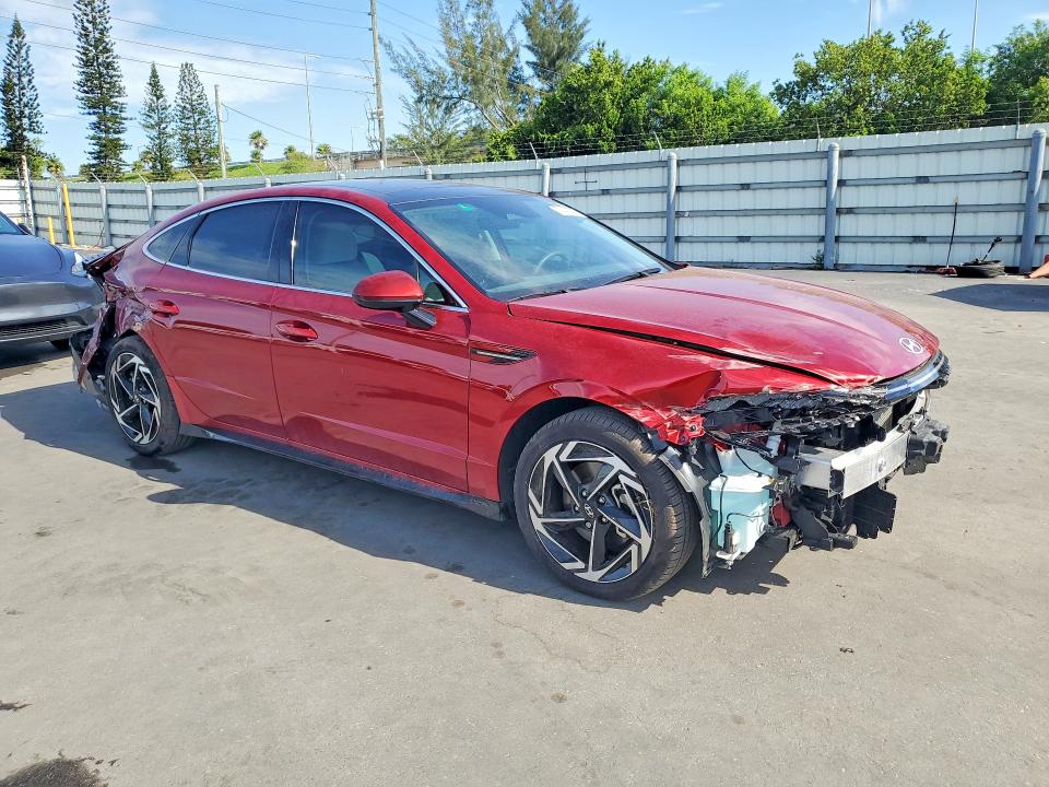 2024 Hyundai Sonata VIN KMHL14JA8RA417264 COPART salvage auction — FRONT END, Fl - Certificate Of Destruction, sold $10 on 2026-07-22 (photo 4)