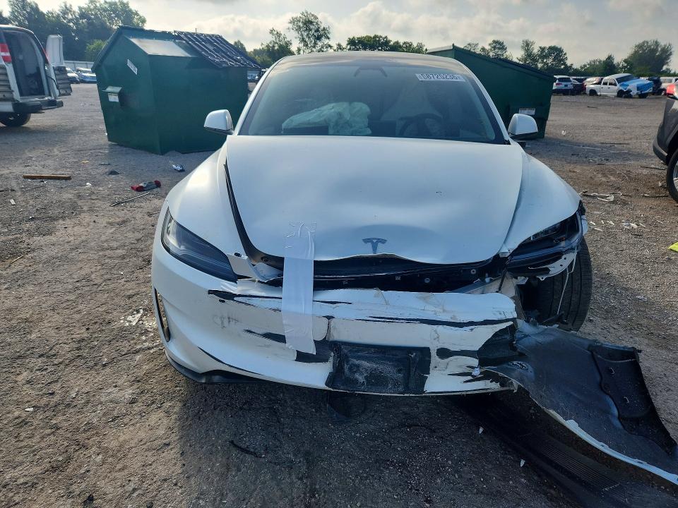 2025 Tesla Model 3 VIN 5YJ3E1ET8SF036465 COPART salvage auction — FRONT END, Il - Salvage Certificate, sold $19,300 on 2026-08-25 (photo 5)
