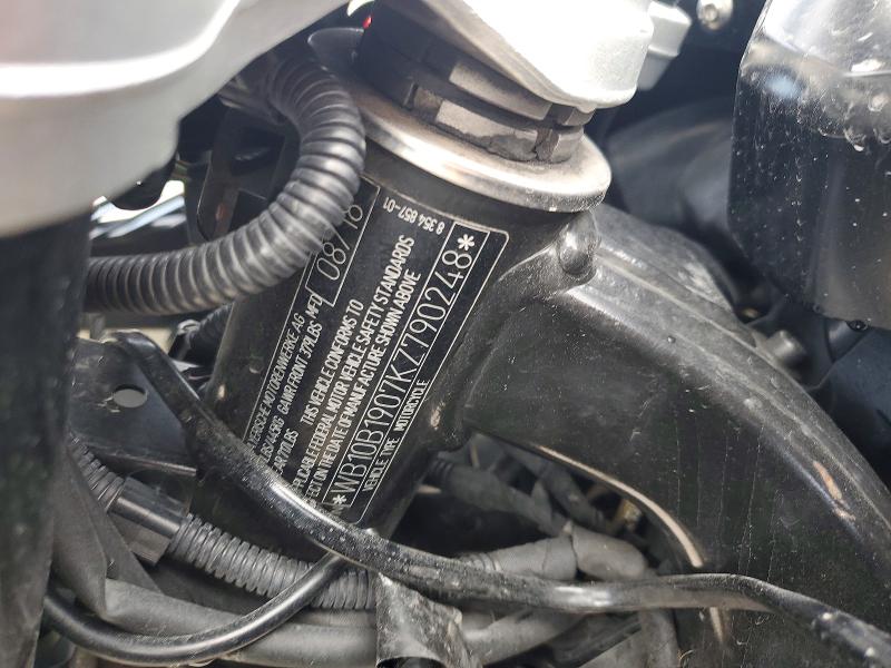 2019 BMW F 850 VIN WB10B1907KZ790248 COPART salvage auction — ALL OVER, TX - SALVAGE VEHICLE TITLE (P), sold $2,050 on 2026-07-16 (photo 9)