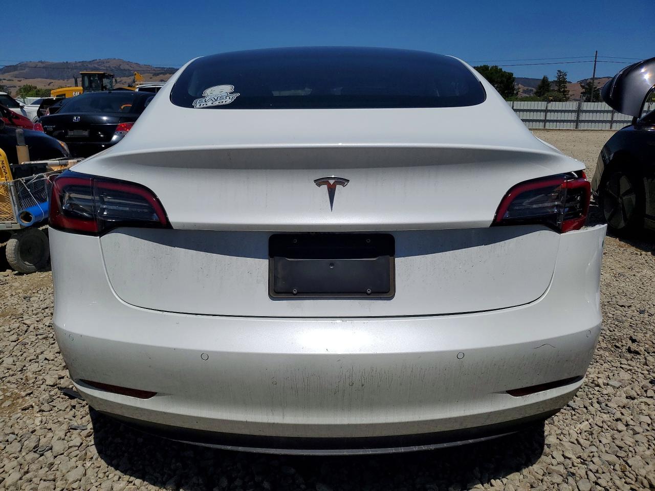 2021 Tesla Model 3 VIN 5YJ3E1EA3MF095733 COPART salvage auction — Rear End, CA - SALVAGE CERTIFICATE, sold $6,100 on 2026-07-02 (photo 6)