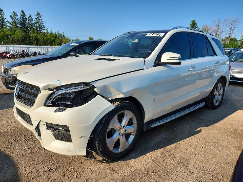 2013 Mercedes-benz Ml-class VIN 4JGDA2EB1DA142065 COPART salvage auction — FRONT END, ON - PERMIT NO BRAND - UNFIT, sold $3,850 on 2026-07-23 (photo 1)