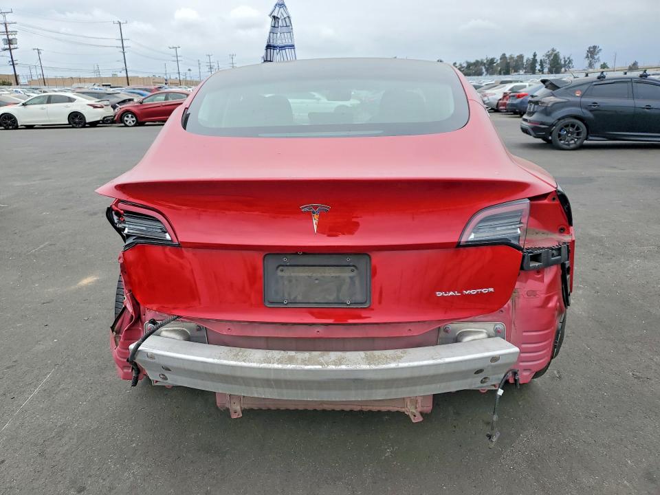 2020 Tesla Model 3 VIN 5YJ3E1EB3LF636013 COPART salvage auction — REAR END, Ca - Salvage Certificate, sold $5,700 on 2026-07-13 (photo 6)