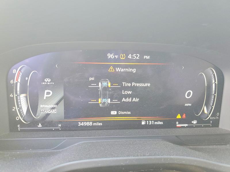 2025 Infiniti Qx60 VIN 5N1AL1FRXSC344858 COPART salvage auction — FRONT END, Tx - Salvage Vehicle Title, sold $3,550 on 2026-07-27 (photo 9)