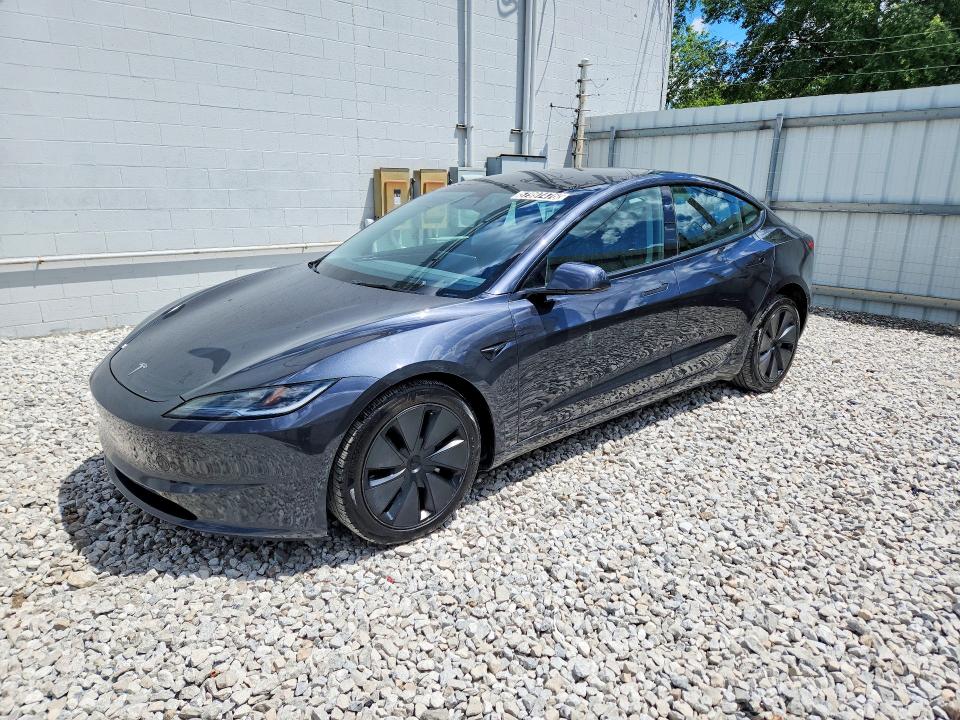 2024 Tesla Model 3 VIN 5YJ3E1EB7RF744692 COPART salvage auction — REAR END, Oh - Certificate Of Title, sold $22,000 on 2026-07-09 (photo 1)
