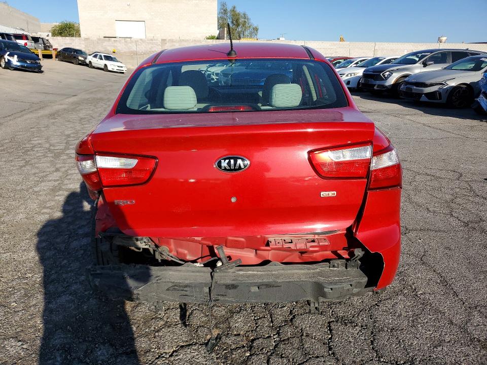 2013 Kia Rio VIN KNADM4A31D6174469 COPART salvage auction — REAR END, Nv - Salvage Title, sold $750 on 2026-07-22 (photo 6)