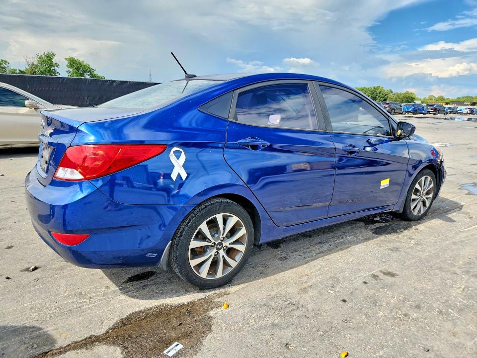 2017 Hyundai Accent VIN KMHCT4AE2HU251737 COPART salvage auction — WATER/FLOOD, Fl - Cert Of Title-Slvg Rebld Flood, sold $725 on 2026-07-14 (photo 3)