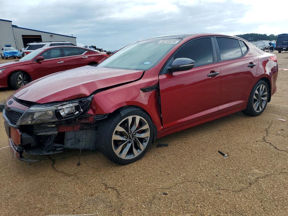 2015 Kia Optima VIN 5XXGR4A67FG427679 COPART salvage auction — FRONT END, Tx - Salvage Vehicle Title, sold $625 on 2026-07-13 (photo 1)