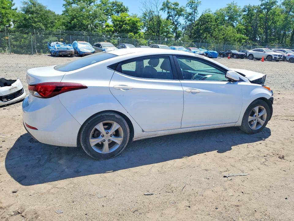 2016 Hyundai Elantra VIN 5NPDH4AE1GH674408 COPART salvage auction — FRONT END, Md - Cert Of Salvage > 75% Damage, sold $1,200 on 2026-07-02 (photo 3)