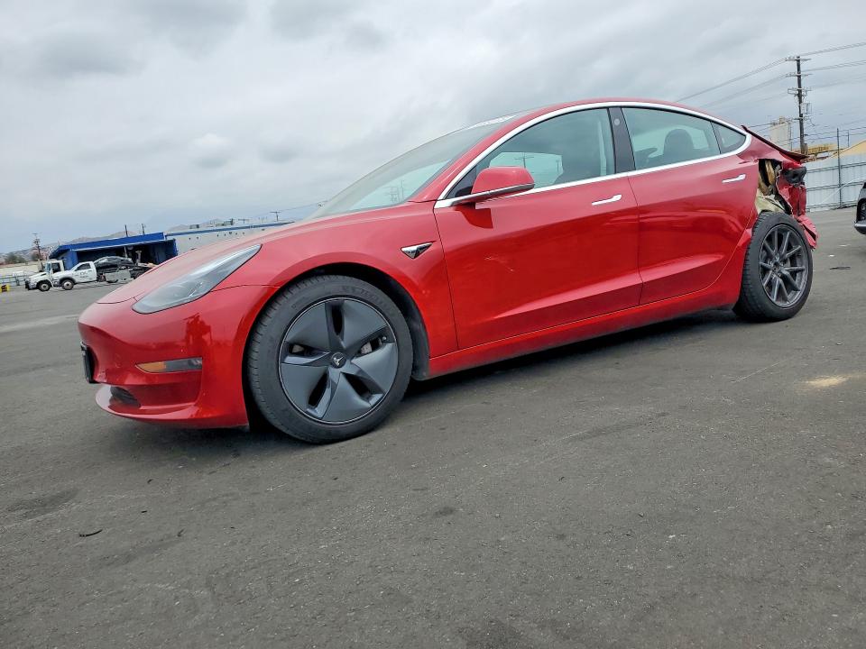 2020 Tesla Model 3 VIN 5YJ3E1EB3LF636013 COPART salvage auction — REAR END, Ca - Salvage Certificate, sold $5,700 on 2026-07-13 (photo 1)