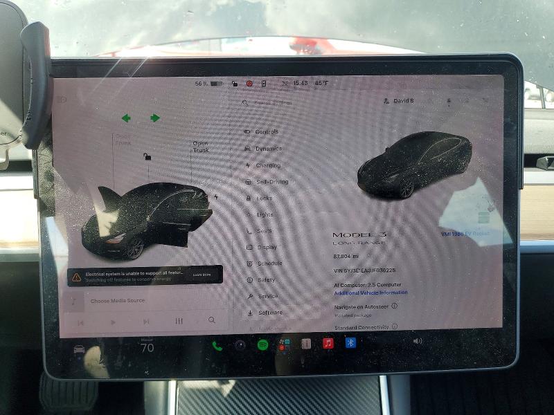 2018 Tesla Model 3 VIN 5YJ3E1EA3JF036225 COPART salvage auction — SIDE, Va - Cert Of Title - Salvage, sold $2,350 on 2026-07-08 (photo 9)