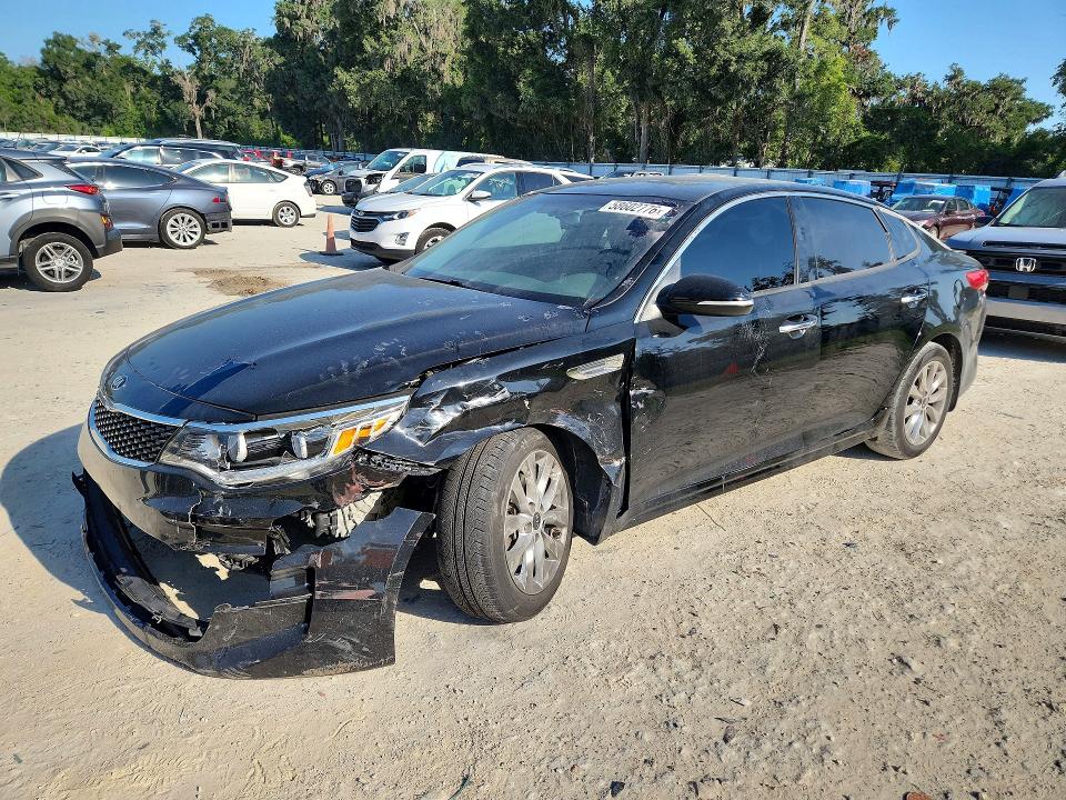 2018 Kia Optima VIN 5XXGU4L3XJG182810 COPART salvage auction — FRONT END, Fl - Cert Of Title Slvg Rebuildable, sold $1,300 on 2026-07-07 (photo 1)