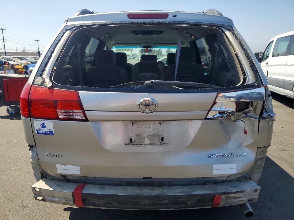 2005 Toyota Sienna VIN 5TDZA23C05S237260 COPART salvage auction — REAR END, Ca - Salvage Certificate, sold $825 on 2026-07-27 (photo 6)