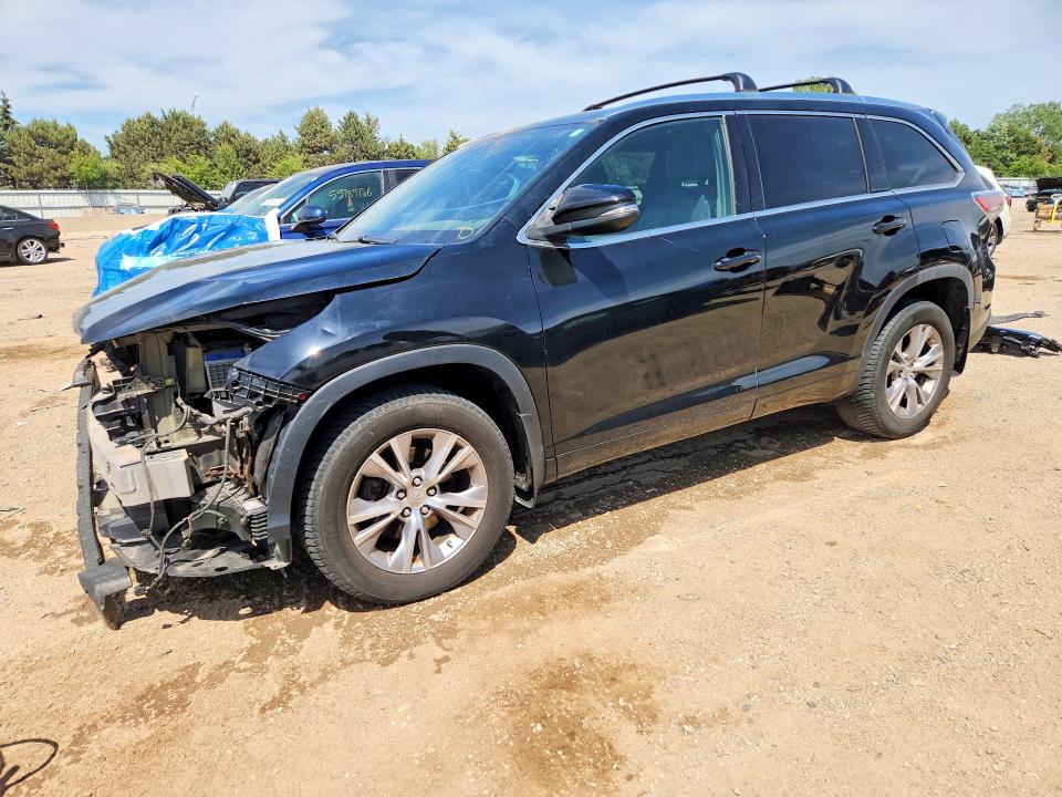 2015 Toyota Highlander VIN 5TDJKRFH0FS108897 COPART salvage auction — FRONT END, Il - Salvage Certificate, sold $350 on 2026-07-21 (photo 1)