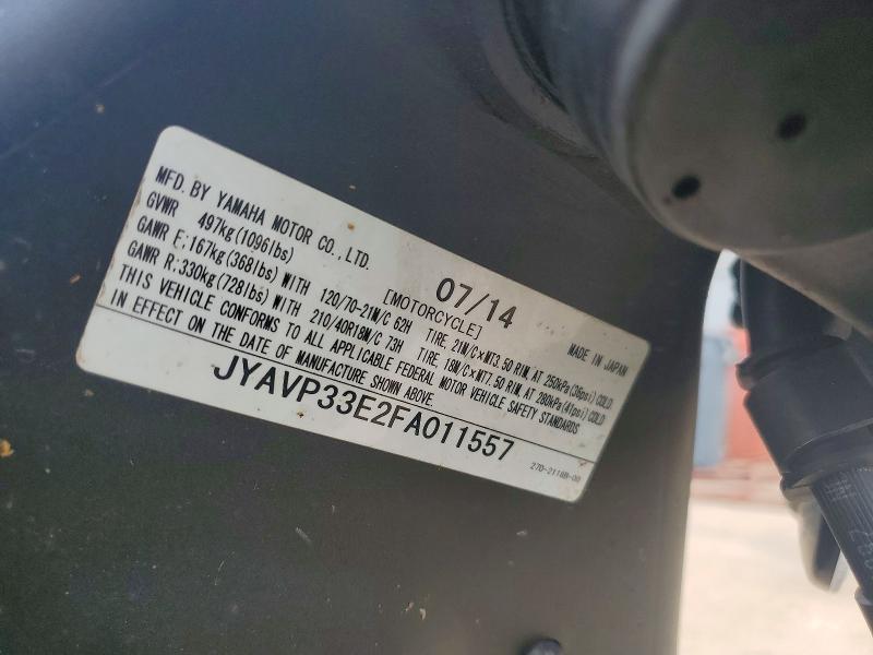 2015 Yamaha VIN JYAVP33E2FA011557 COPART salvage auction — FRONT END, Ar - Certificate Of Title, sold $625 on 2026-07-30 (photo 9)