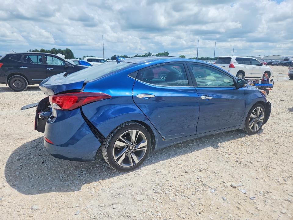 2016 Hyundai Elantra VIN KMHDH4AE6GU551849 COPART salvage auction — REAR END, Tx - Salvage Vehicle Title, sold $1,800 on 2026-07-16 (photo 3)