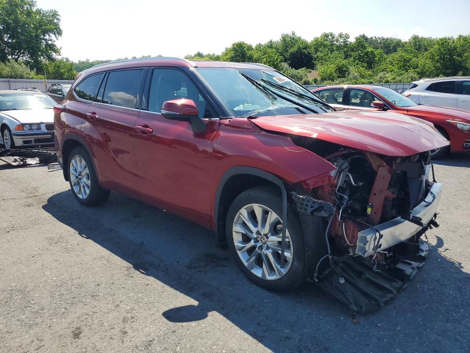 2023 Toyota Highlander VIN 5TDKDRBHXPS015035 COPART salvage auction — FRONT END, Pa - Certificate Of Salvage, sold $9,600 on 2026-07-28 (photo 4)