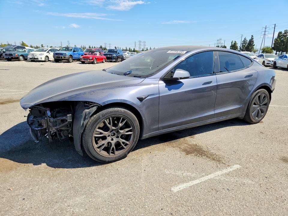 2021 Tesla Model s VIN 5YJSA1E56MF443275 COPART salvage auction — REAR END, Ca - Salvage Certificate, sold $13,600 on 2026-07-02 (photo 1)