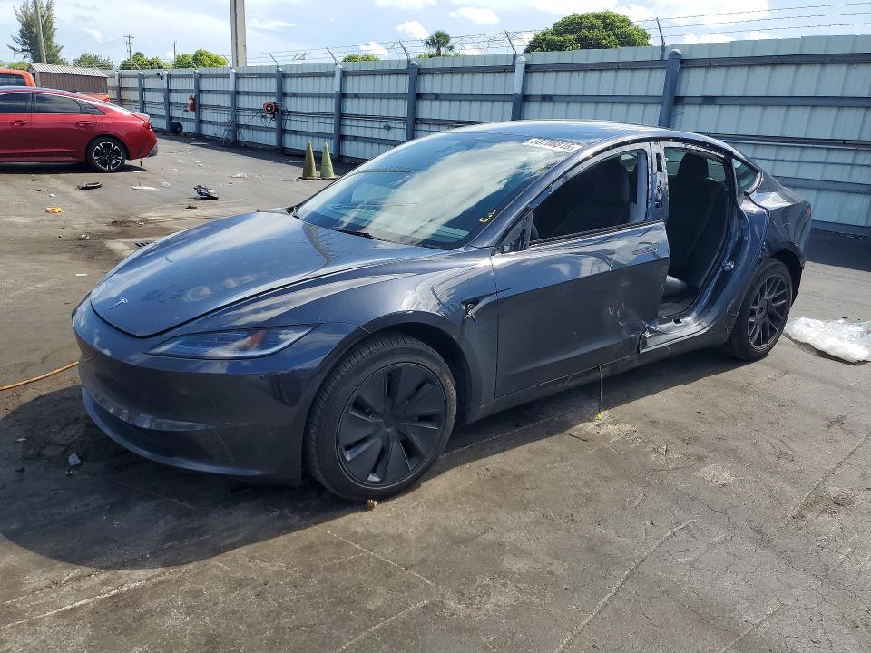 2024 Tesla Model 3 VIN 5YJ3E1EA5RF870296 COPART salvage auction — SIDE, FL - CERT OF TITLE SLVG REBUILDABLE, sold $6,900 on 2026-07-22 (photo 1)