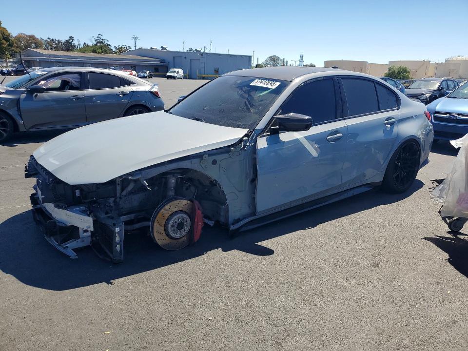 2022 BMW M3 VIN WBS33AY0XNFL75907 COPART salvage auction — UNDERCARRIAGE, Ca - Salvage Certificate, sold $31,250 on 2026-07-08 (photo 1)