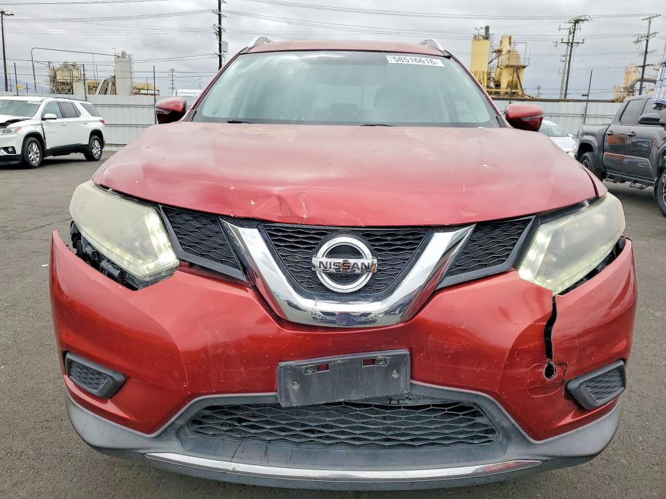2016 Nissan Rogue VIN KNMAT2MT0GP672895 COPART salvage auction — FRONT END, Ca - Salvage Certificate, sold $1,700 on 2026-07-20 (photo 5)