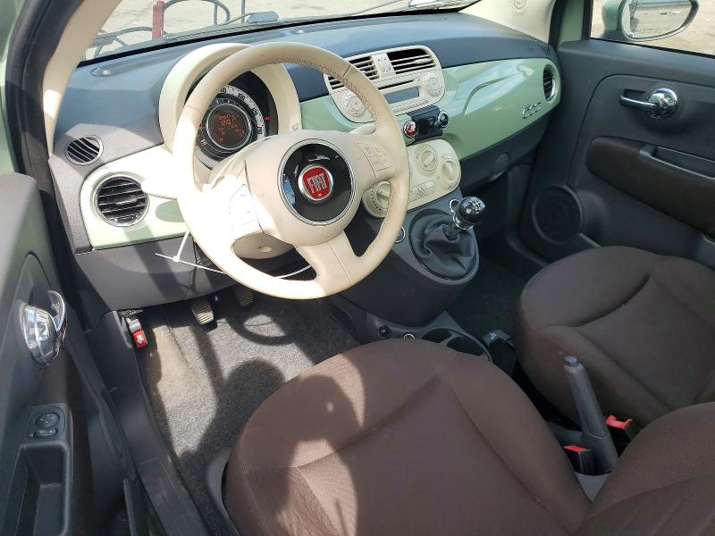 2012 Fiat 500 VIN 3C3CFFAR8CT344229 COPART salvage auction — REAR END, Pa - Cert Of Salv-R=Reconstructed, sold $475 on 2026-07-02 (photo 8)