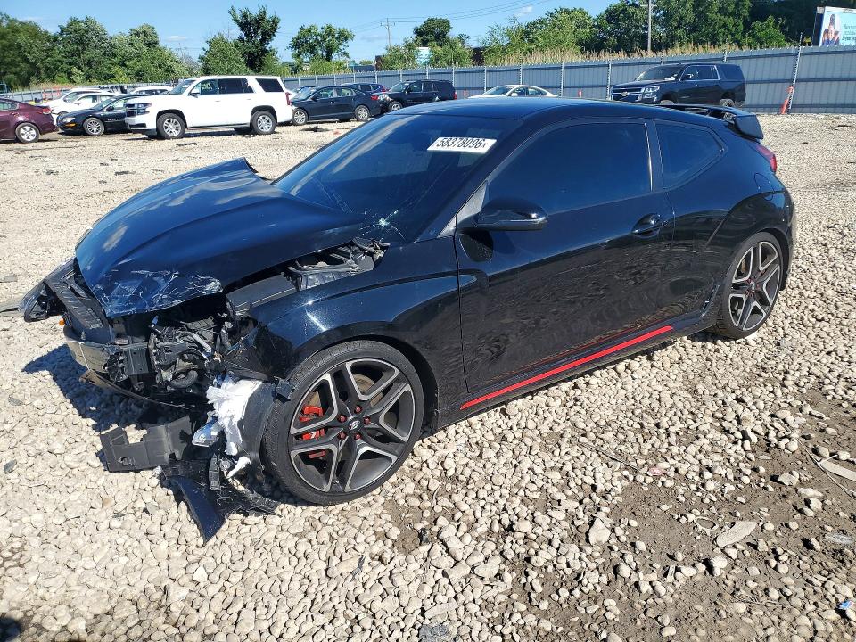 2021 Hyundai Veloster VIN KMHT36AH9MU009835 COPART salvage auction — FRONT END, Il - Salvage Certificate, sold $1,600 on 2026-07-29 (photo 1)