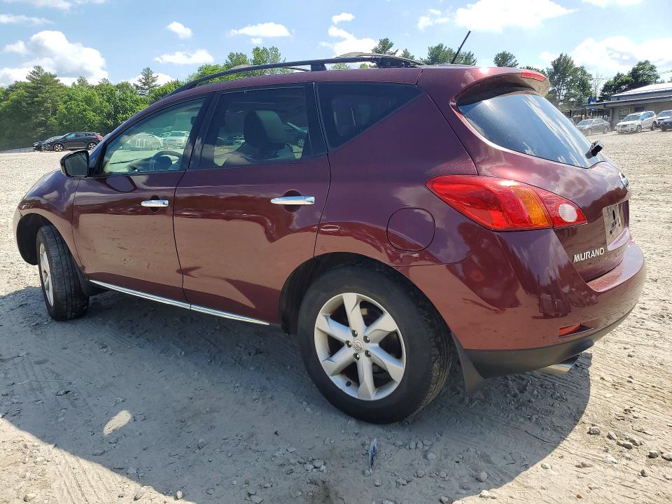 2009 Nissan Murano VIN JN8AZ18W99W208286 COPART salvage auction — SIDE, MA - CERT OF TITLE-RECONSTRCTD COLL, sold $400 on 2026-07-20 (photo 2)