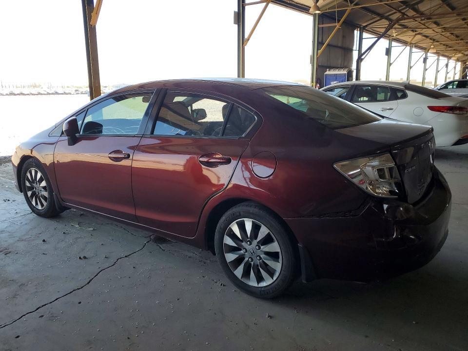 2012 Honda Civic VIN 2HGFB2F50CH612591 COPART salvage auction — REAR END, Az - Cert Of Title - Salvage, sold $2,050 on 2026-07-06 (photo 2)