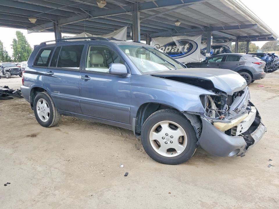 2007 Toyota Highlander VIN JTEEP21A070214223 COPART salvage auction — FRONT END, Ca - Salvage Certificate, sold $70 on 2026-07-21 (photo 4)