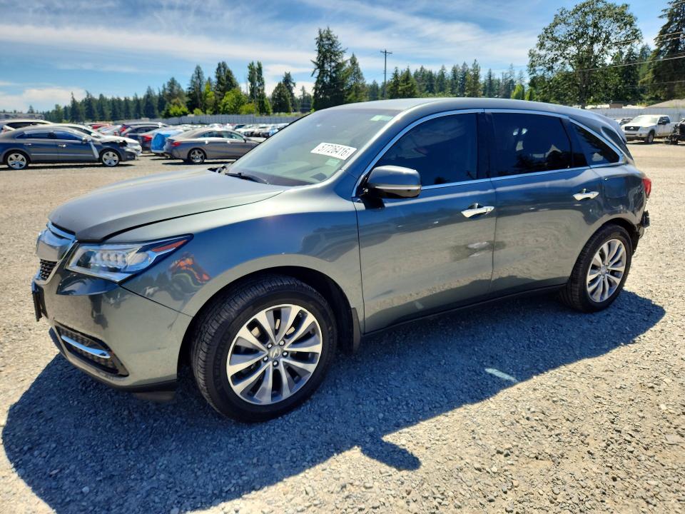 2015 Acura VIN 5FRYD4H49FB021864 COPART salvage auction — REAR END, Salvage Title, sold $1,600 on 2026-07-25 (photo 1)