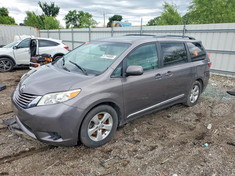 2017 Toyota Sienna VIN 5TDKZ3DC5HS817378 COPART salvage auction — REAR END, Il - Salvage Certificate, sold $4,250 on 2026-07-15 (photo 1)