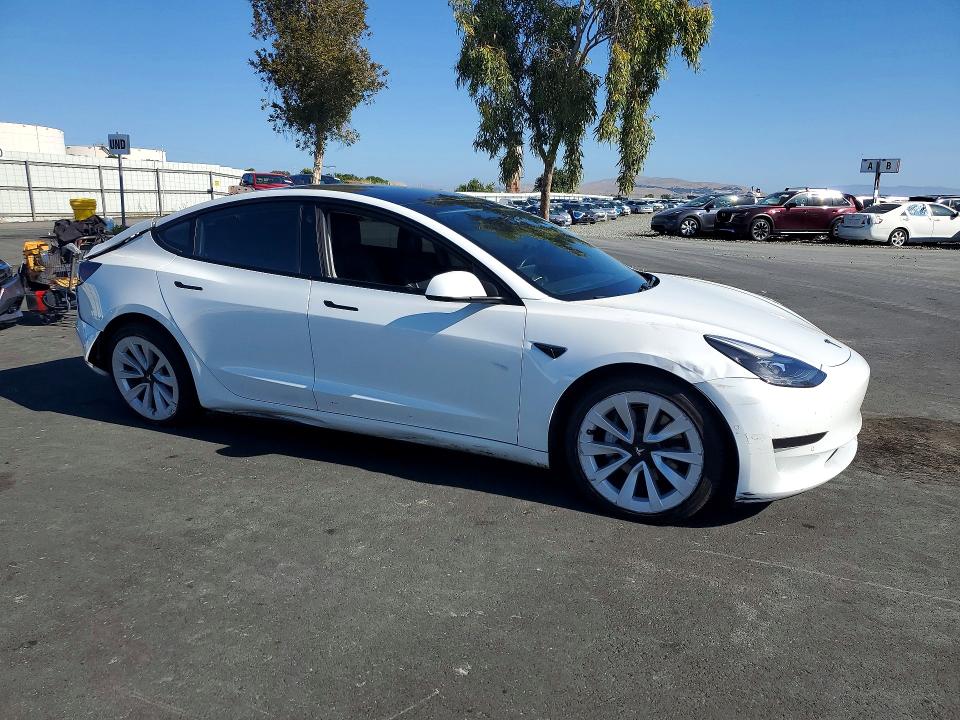 2021 Tesla Model 3 VIN 5YJ3E1EB3MF002511 COPART salvage auction — REAR END, Ca - Salvage Certificate, sold $3,400 on 2026-07-06 (photo 4)
