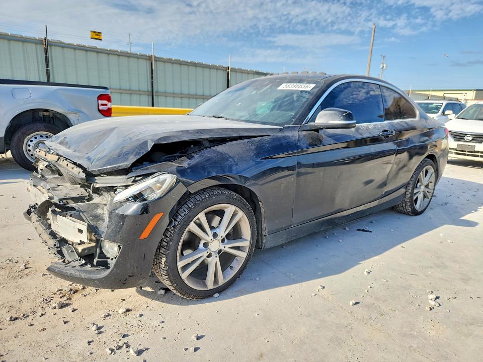 2015 BMW 2er VIN WBA1F5C58FV257391 COPART salvage auction — FRONT END, TX - SALVAGE VEHICLE TITLE, sold $1,150 on 2026-07-31 (photo 1)