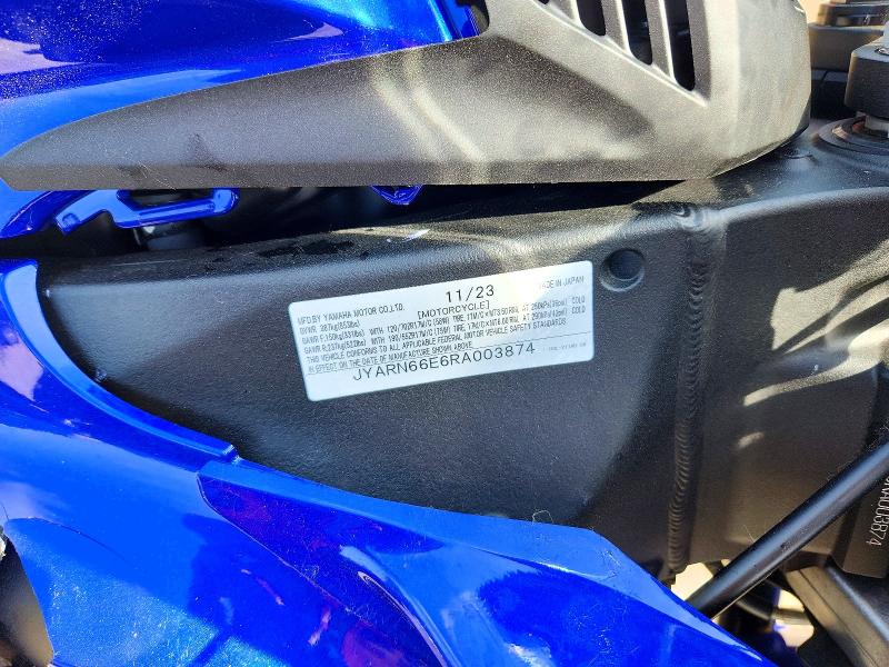 2024 Yamaha VIN JYARN66E6RA003874 COPART salvage auction — FRONT END, Il - Salvage Certificate, sold $7,300 on 2026-08-13 (photo 9)