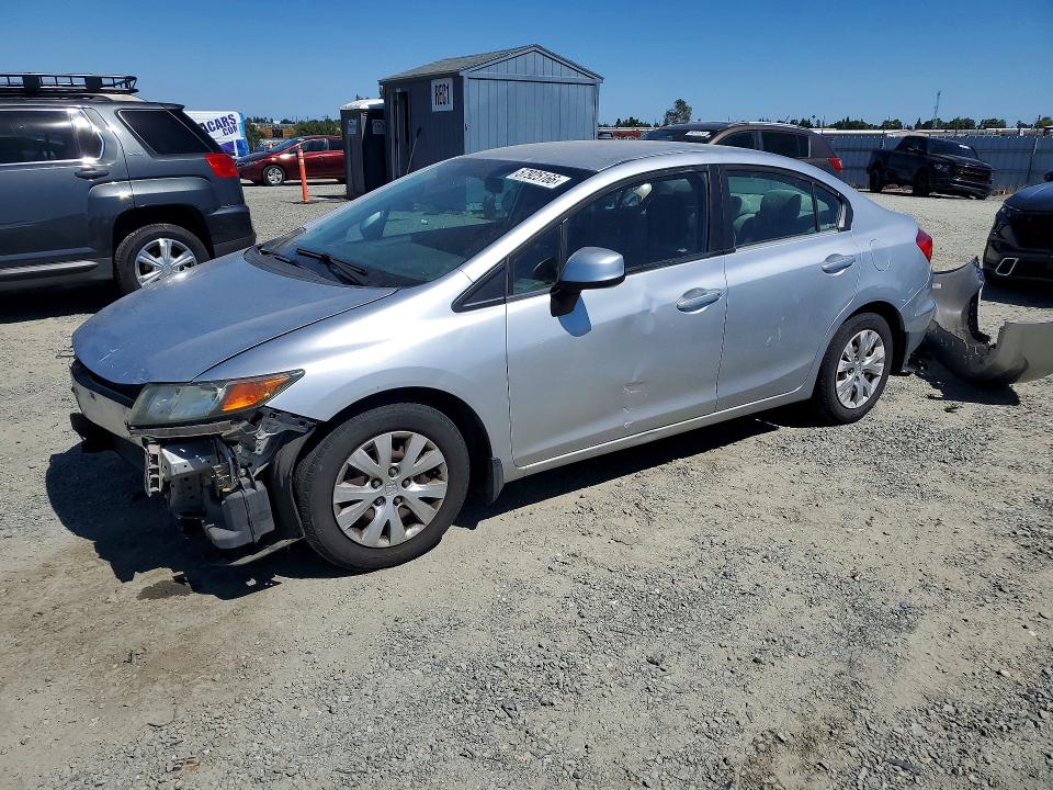2012 Honda Civic VIN 19XFB2F54CE337480 COPART salvage auction — FRONT END, Ca - Salvage Certificate, sold $2,050 on 2026-07-02 (photo 1)