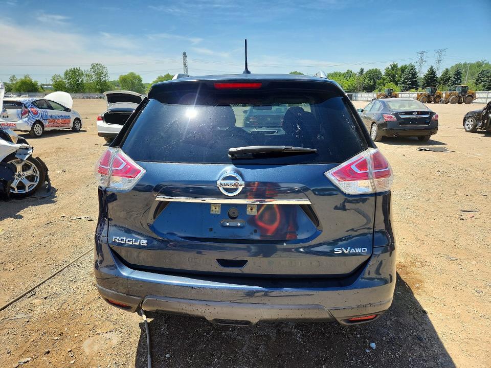 2016 Nissan Rogue VIN KNMAT2MV4GP700134 COPART salvage auction — REAR END, Il - Salvage Certificate, sold $2,000 on 2026-07-16 (photo 6)