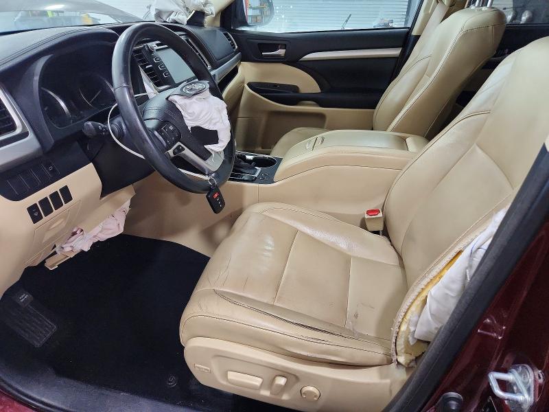 2016 Toyota Highlander VIN 5TDKKRFH6GS159942 COPART salvage auction — FRONT END, Il - Salvage Certificate, sold $3,300 on 2026-07-20 (photo 7)